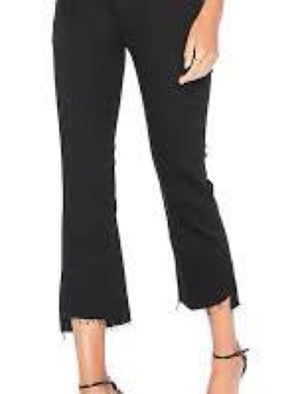 MOTHER Black Cropped Flare Jeans